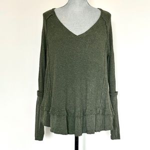 Free People Laguna Thermal top green women's